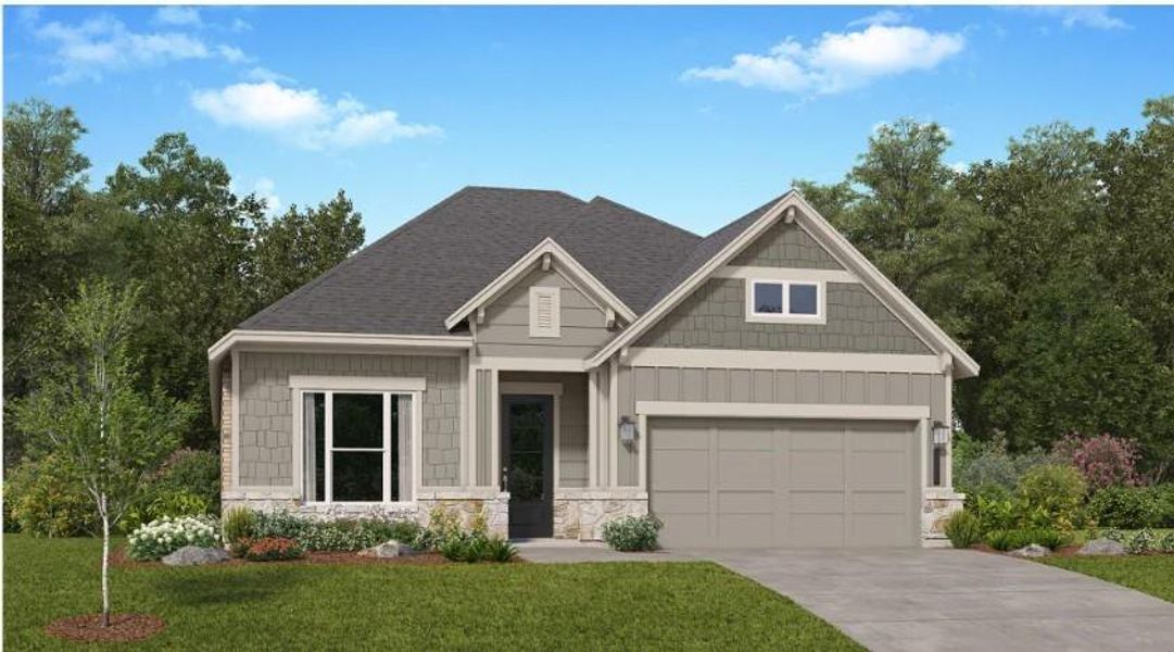 Front exterior of a new home in COLTON, Todd Mission, TX, highlighting curb appeal (Image 1).