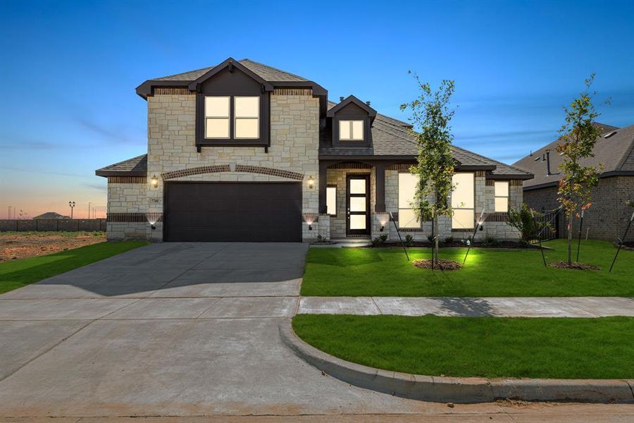 Front exterior of a new home in Silo Mills Classic 70, Cleburne, TX, highlighting curb appeal (Image 2).