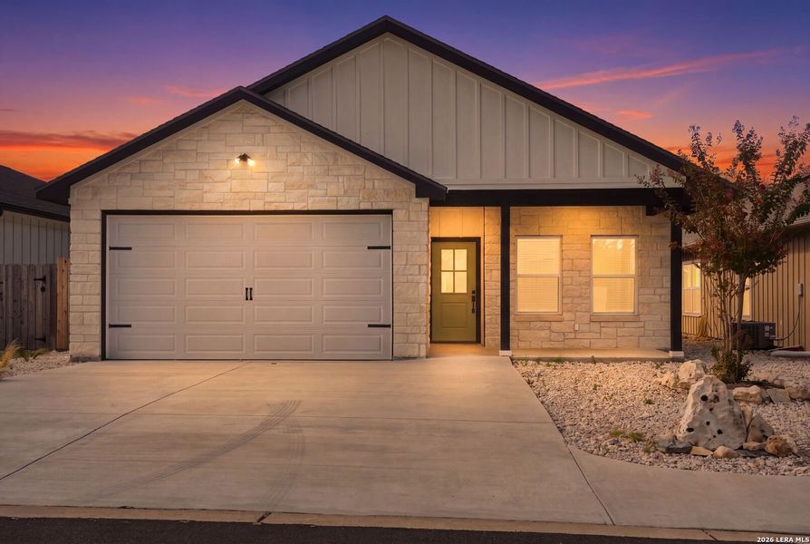 Front exterior of a new home in , Kerrville, TX, highlighting curb appeal (Image 1). Front exterior of a new home in , Kerrville, TX, highlighting curb appeal (Image 1).