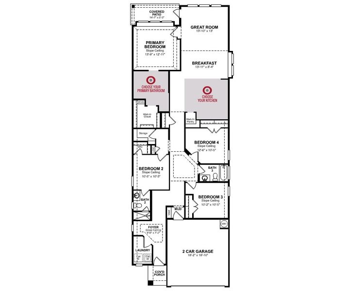 2D floor plan layout for the Marshfield by Beazer Homes in Jubilee, Hockley, TX (Image 3). 2D floor plan layout for the Marshfield by Beazer Homes in Jubilee, Hockley, TX (Image 3).
