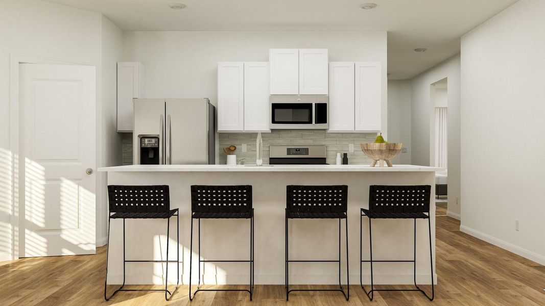 Furnished interior view inside a new home in Meadowlark Preserve: Claremont Collection, Pflugerville (Image 13). Furnished interior view inside a new home in Meadowlark Preserve: Claremont Collection, Pflugerville (Image 13).