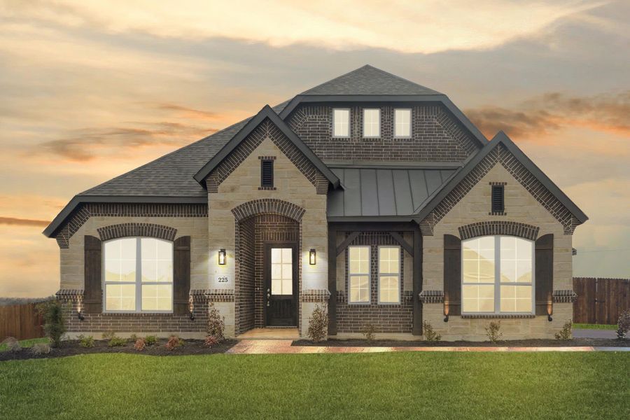 Elevation C with Stone | Concept 2373 at Coyote Crossing in Godley, TX by Landsea Homes Elevation C with Stone | Concept 2373 at Coyote Crossing in Godley, TX by Landsea Homes