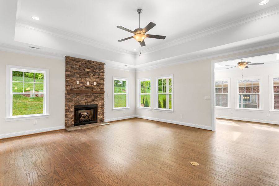 Representative unfurnished interior of a home built from the Somerset by Keystone Homes NC in Weybridge, Burlington (Image 24).