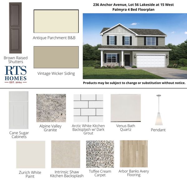 2D floor plan layout of this home in Lakeside at Fifteen West, Hinesville, GA (Image 3).