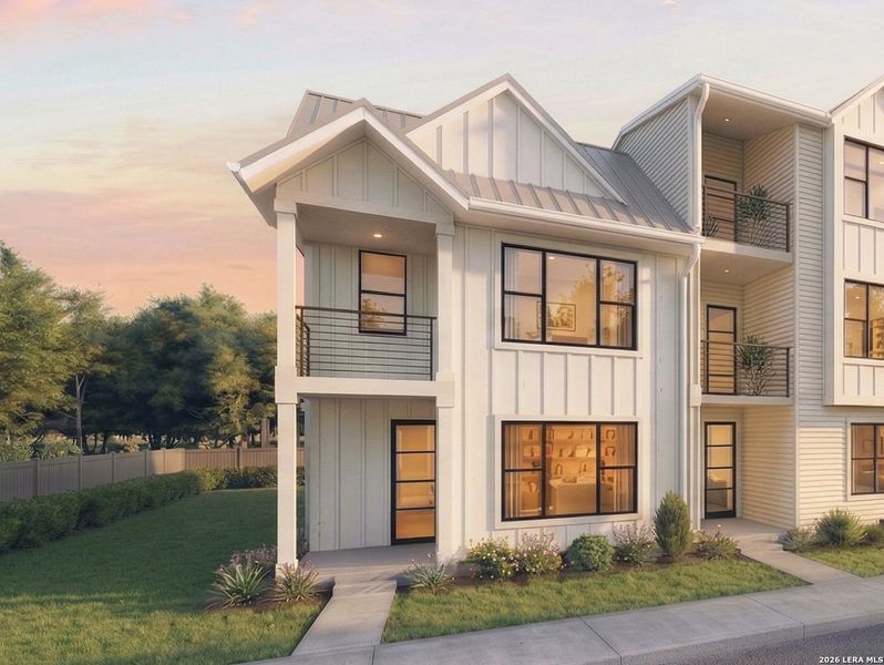 Front exterior of a new home in , San Antonio, TX, highlighting curb appeal (Image 8). Front exterior of a new home in , San Antonio, TX, highlighting curb appeal (Image 8).