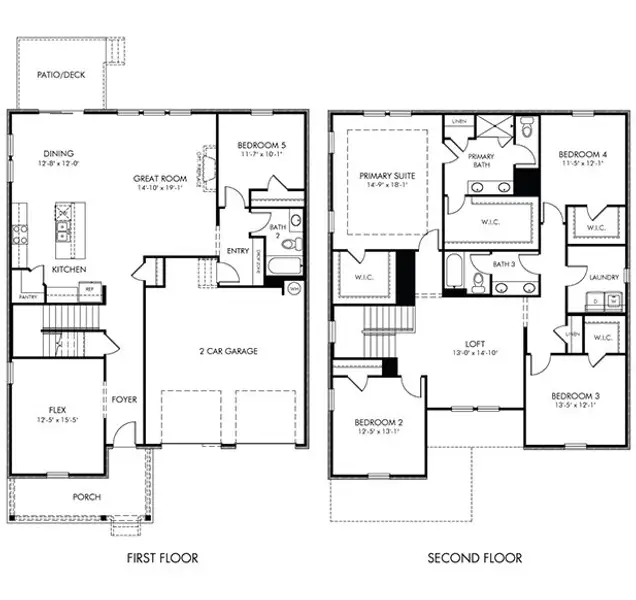 2D floor plan layout of this home in Station Hill - Reserve Series, Franklin, TN (Image 2).