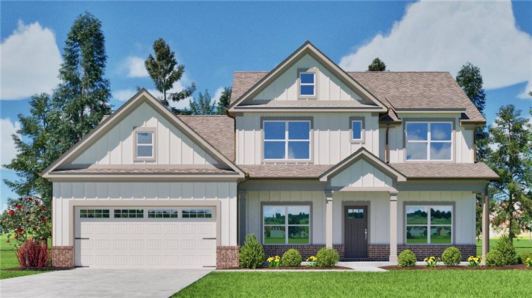 Front exterior of a new home in Fairview Chase, Covington, GA, highlighting curb appeal (Image 1). Front exterior of a new home in Fairview Chase, Covington, GA, highlighting curb appeal (Image 1).
