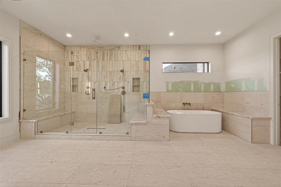 Primary large walk in shower