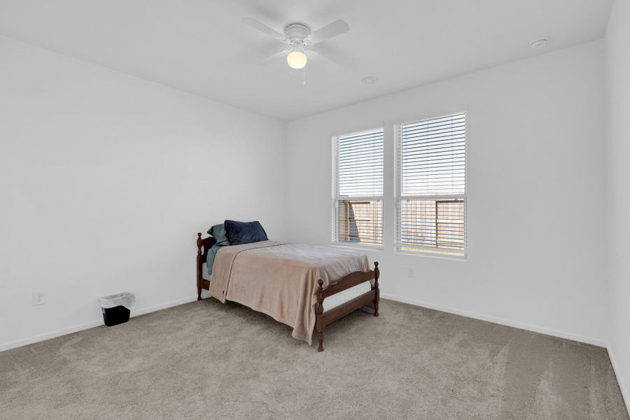 Large size master bedroom overlooking backyard with no neighbors