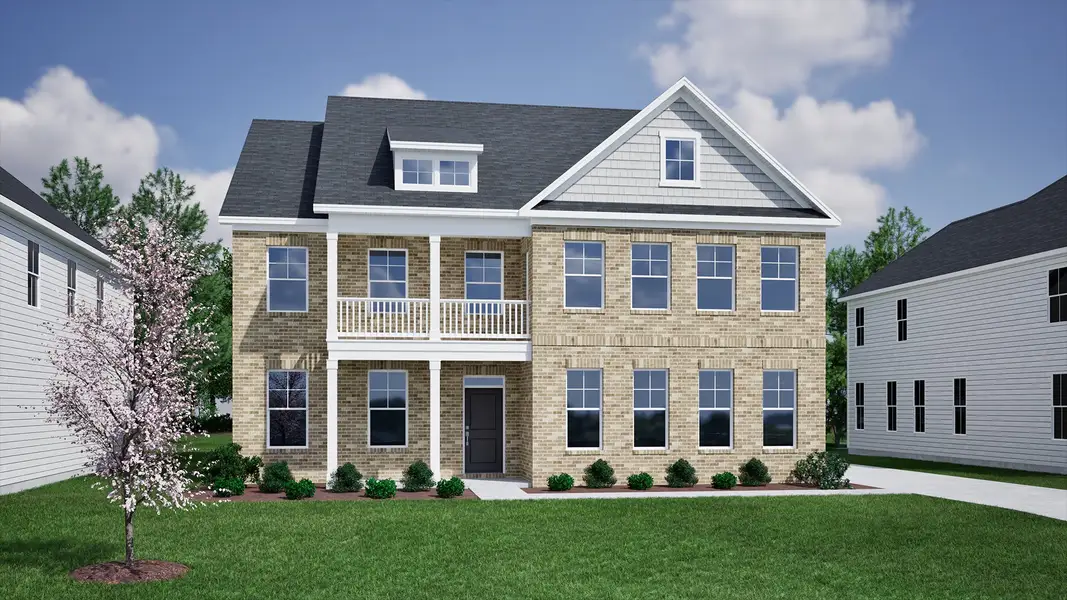 Representative exterior photo of a completed home built from the Webster II - Vanguard Collection by Mungo Homes in Scotts Hill Village, Wilmington, NC (Image 29).