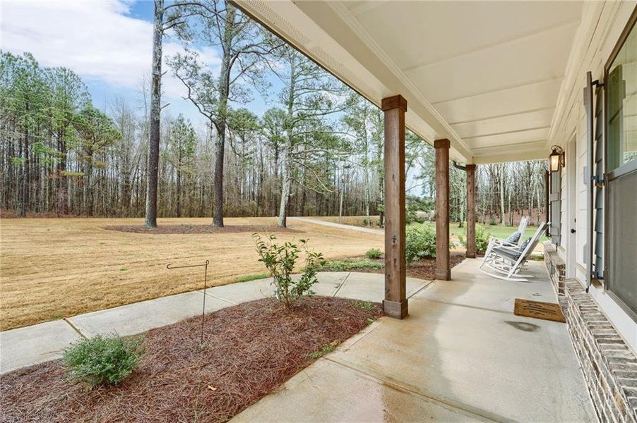 Exterior details and patio area of a home in Alcovy Station, Covington (Image 33).