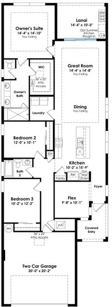2D floor plan layout of this home in Rivella, Port St. Lucie, FL (Image 3).