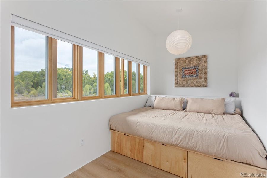 Built-in bed with tons of storage underneath.