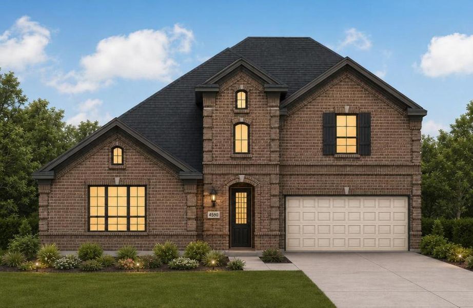 Representative exterior photo of a completed home built from the Grand Silverwood by Grand Homes in Monterra, Fate, TX (Image 21).