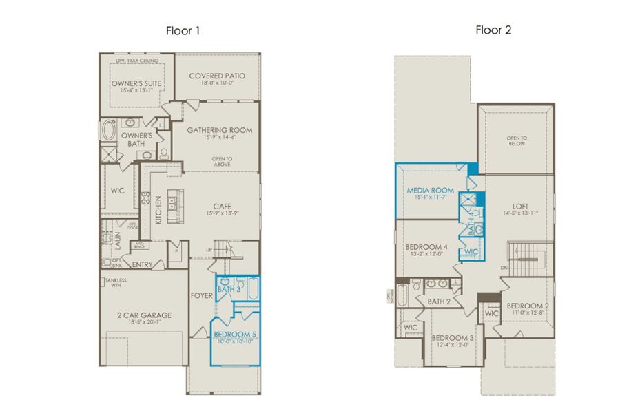 2D floor plan layout of this home in Anna Town Square, Anna, TX (Image 4). 2D floor plan layout of this home in Anna Town Square, Anna, TX (Image 4).