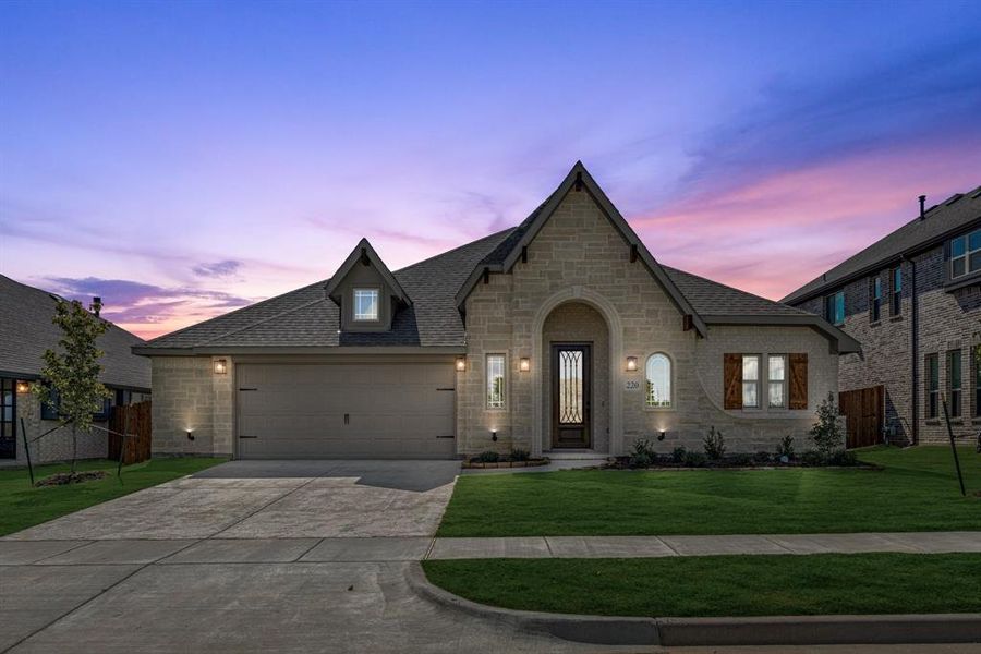 Front exterior of a new home in Hampton Park, Glenn Heights, TX, highlighting curb appeal (Image 1). Front exterior of a new home in Hampton Park, Glenn Heights, TX, highlighting curb appeal (Image 1).