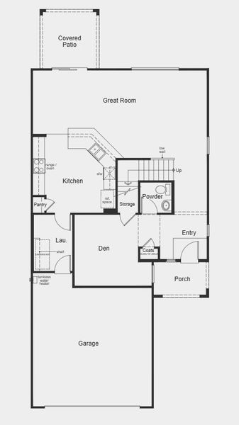 2D floor plan layout for the Plan 2212 by KB Home in Mandarina Reserve, Marana, AZ (Image 3).