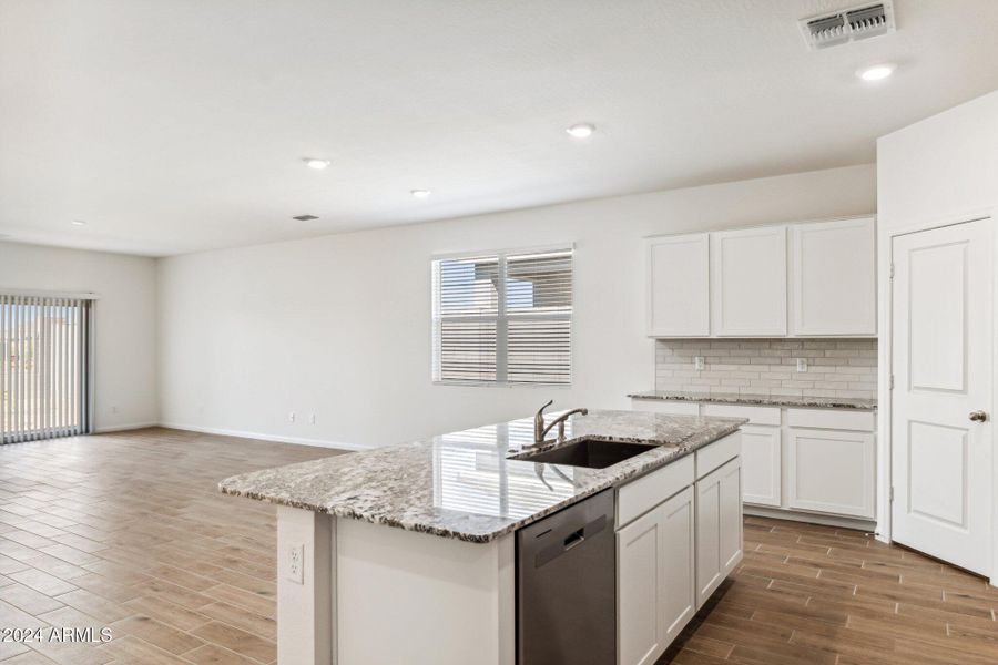 kitchen and great room