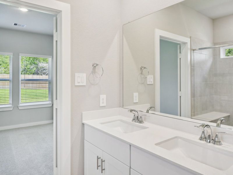 Furnished interior view inside a new home in Sanford Farms - Traditional Series, Waller (Image 7).