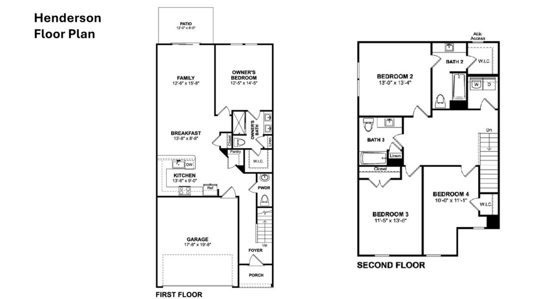 2D floor plan layout of this home in The Falls, Blythewood, SC (Image 2).