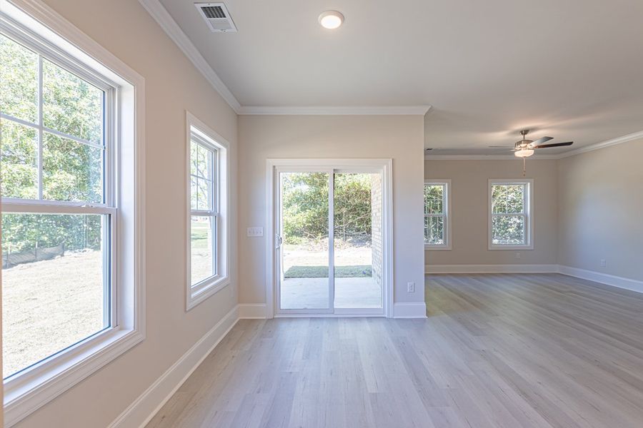 Representative unfurnished interior of a home built from the Habersham II by Great Southern Homes in Old Charleston Acres, Pelion (Image 19).
