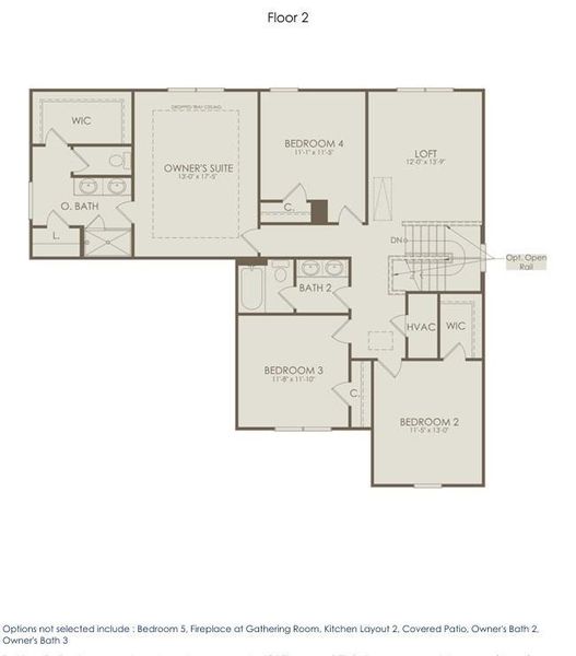 2D floor plan layout of this home in Haverhill Estates, Dacula, GA (Image 2).