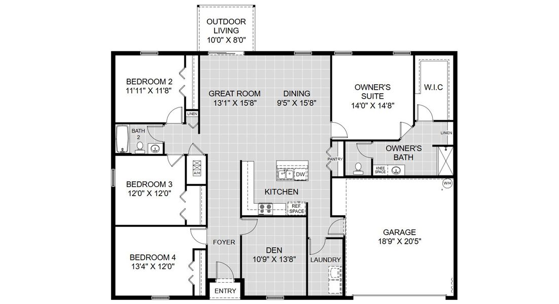 2D floor plan layout for the Majestic by Holiday Builders in Port Charlotte, Port Charlotte, FL (Image 4).