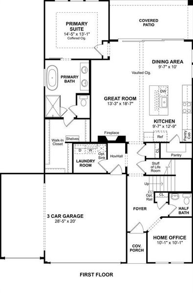 2D floor plan layout of this home in Gateway Parks, Forney, TX (Image 2).