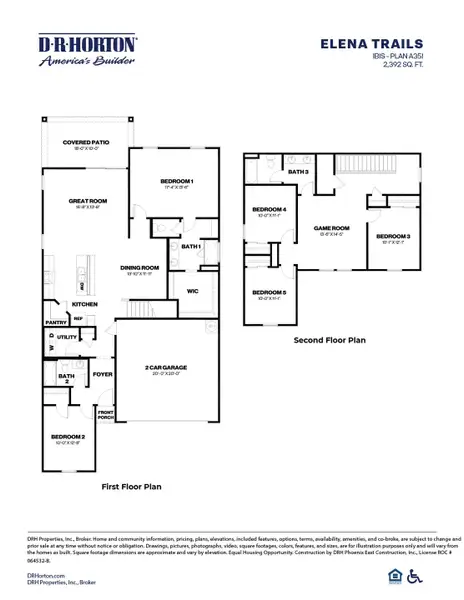 2D floor plan layout of this home in Elena Trails, Maricopa, AZ (Image 4).