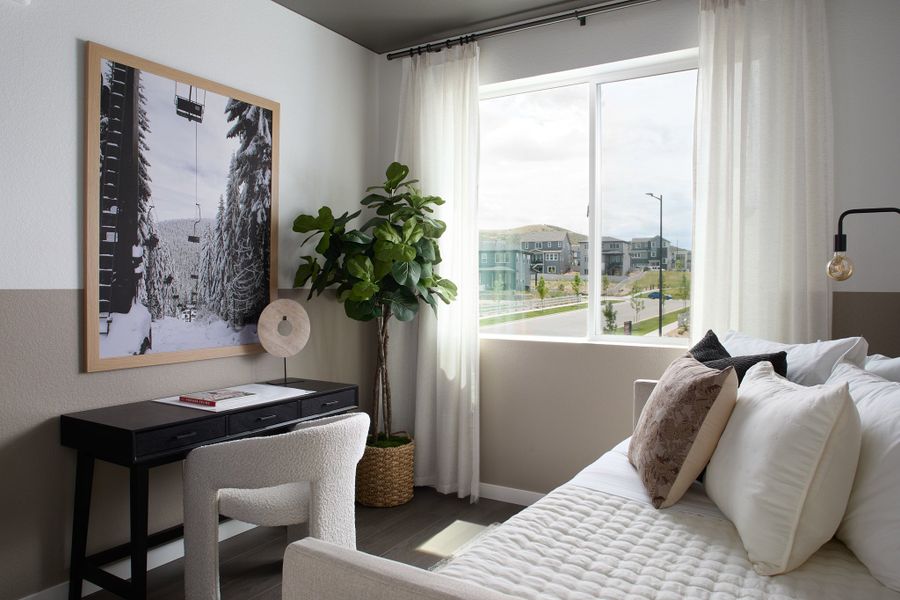 Furnished interior view inside a new home in Lyric at RidgeGate Condos, Lone Tree (Image 14).
