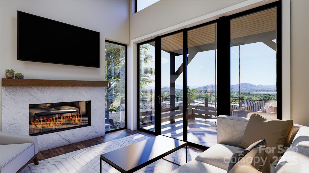 Living room rendering Living room rendering