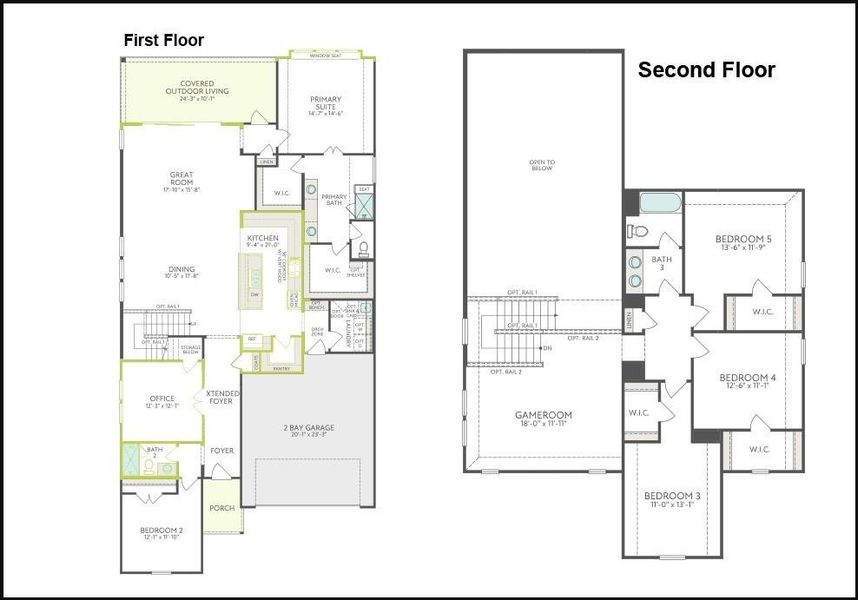 2D floor plan layout of this home in Discovery Collection at Union Park, Little Elm, TX (Image 2). 2D floor plan layout of this home in Discovery Collection at Union Park, Little Elm, TX (Image 2).