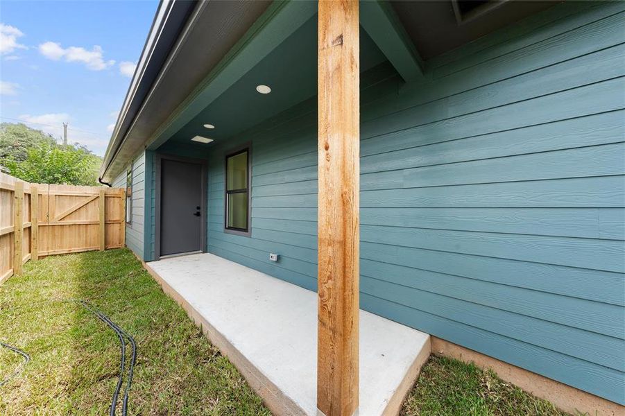 Exterior details and patio area of a home in , Waco (Image 4). Exterior details and patio area of a home in , Waco (Image 4).