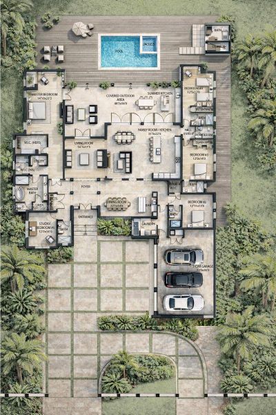 2D floor plan layout of this home in , Miami, FL (Image 3).