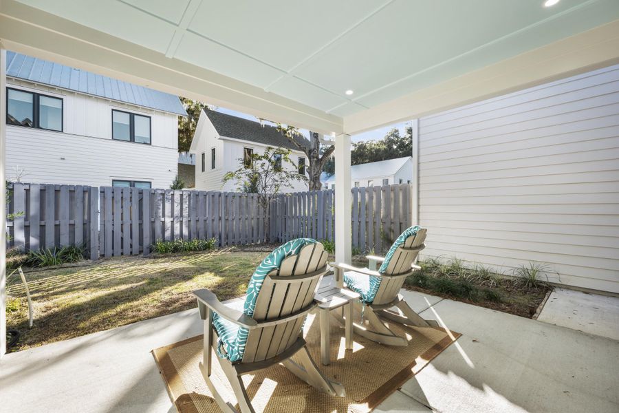 Exterior details and patio area of a home in Hayes Park, Johns Island (Image 25). Exterior details and patio area of a home in Hayes Park, Johns Island (Image 25).