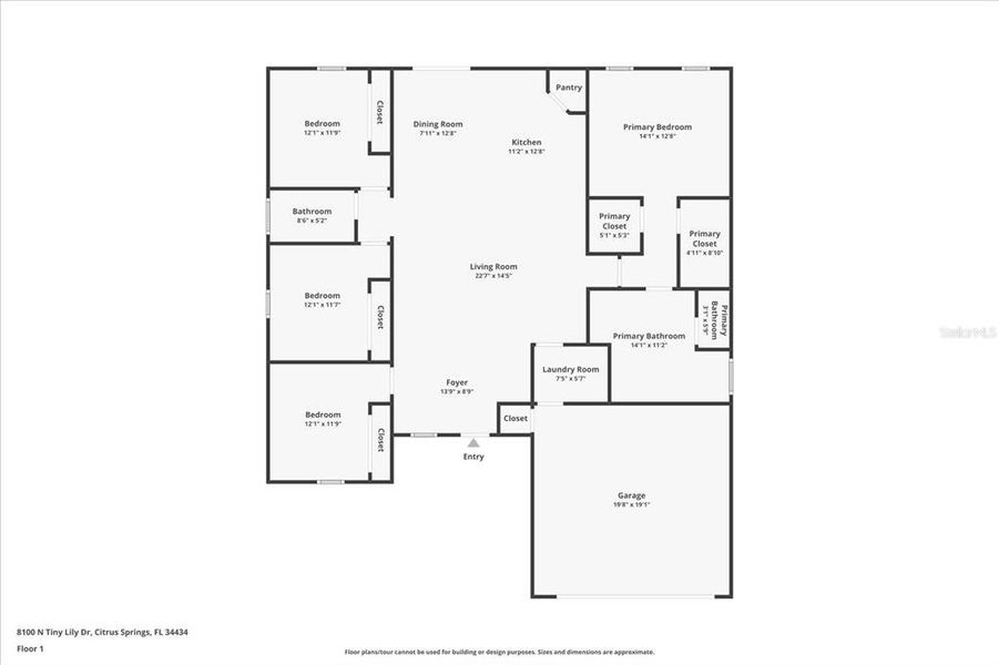 2D floor plan layout of this home in , Citrus Springs, FL (Image 5). 2D floor plan layout of this home in , Citrus Springs, FL (Image 5).