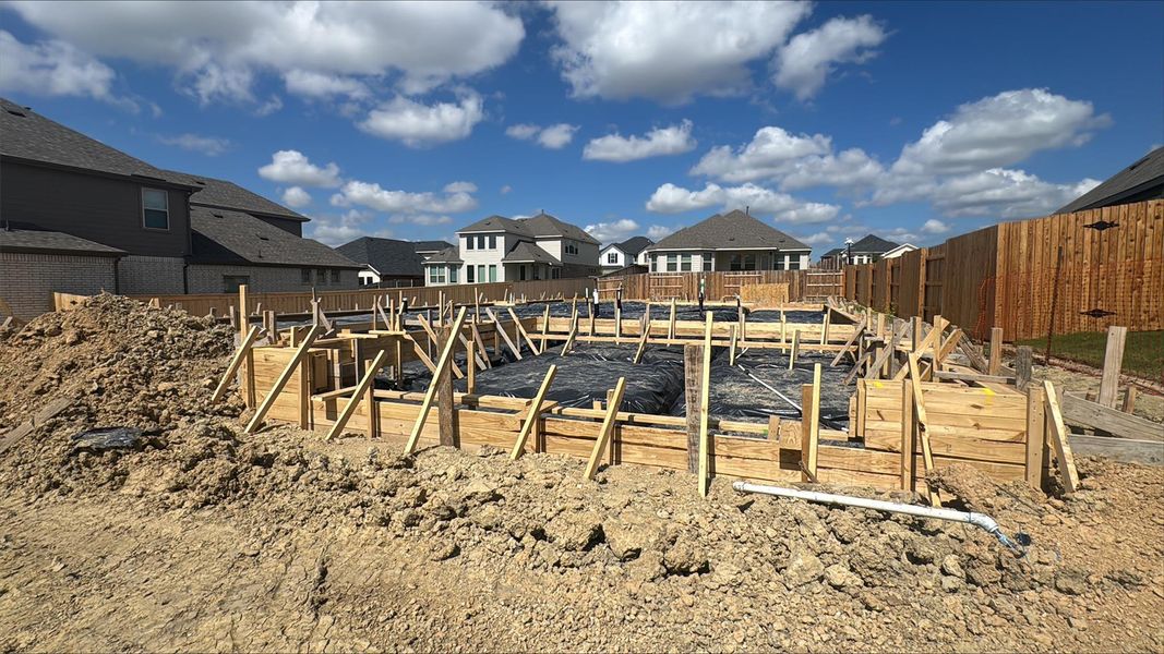 In-progress construction of a new home in Sunfield, Buda, TX (Image 4). In-progress construction of a new home in Sunfield, Buda, TX (Image 4).