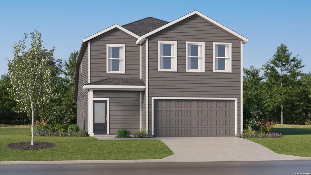 Front exterior of a new home in Clearwater Creek, Marion, TX, highlighting curb appeal (Image 26).