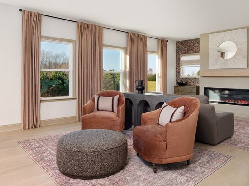 Representative furnished interior of a home built from the Benson by Ashton Woods in The Point, Rolesville (Image 11).