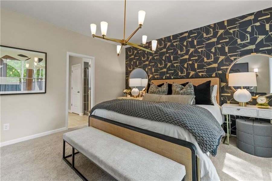 Furnished interior view inside a new home in Enclave at Evergreen, Fairburn (Image 23).