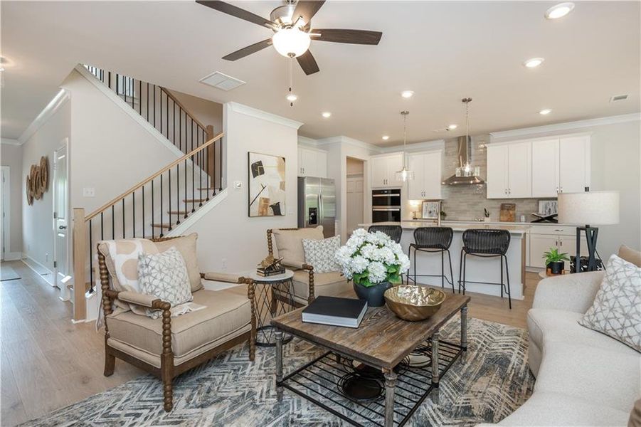 Furnished interior view inside a new home in , Flowery Branch (Image 9).