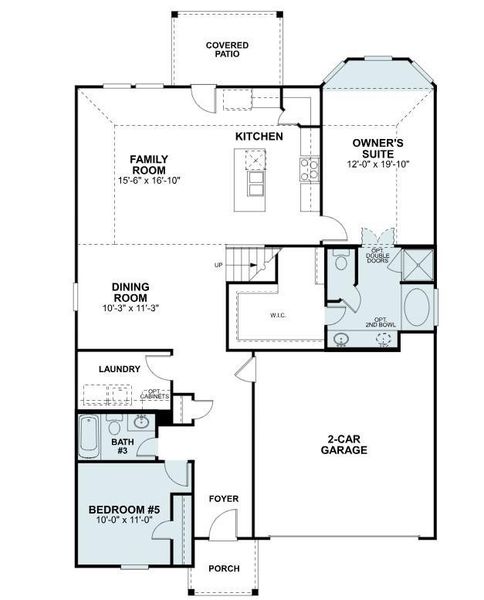 2D floor plan layout of this home in Lago Mar, Santa Fe, TX (Image 4).