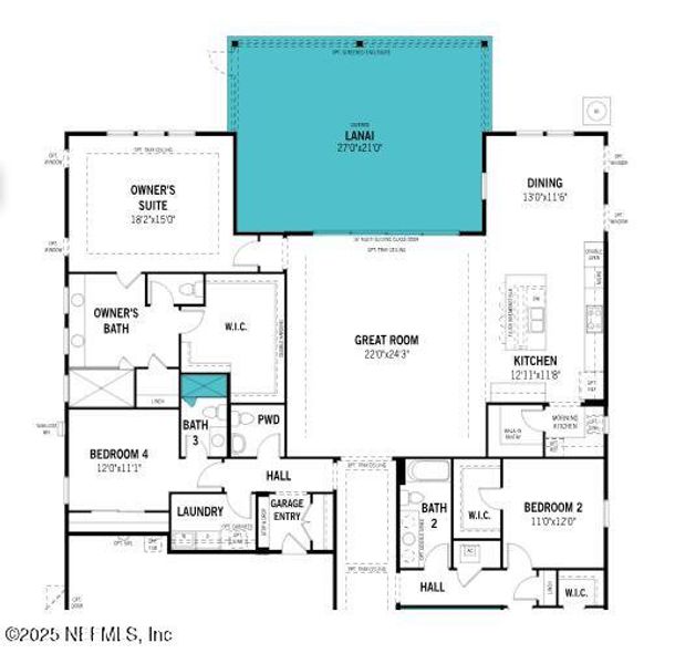 2D floor plan layout of this home in RiverTown - Springs, St. Johns, FL (Image 3). 2D floor plan layout of this home in RiverTown - Springs, St. Johns, FL (Image 3).
