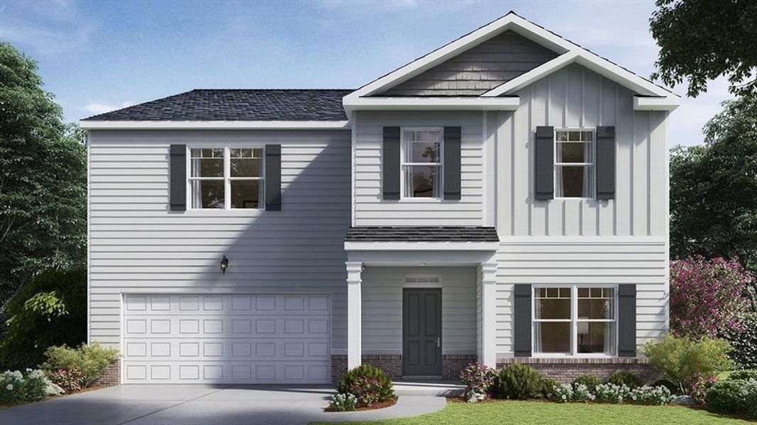 Front exterior of a new home in Jackson Landing, Jefferson, GA, highlighting curb appeal (Image 1). Front exterior of a new home in Jackson Landing, Jefferson, GA, highlighting curb appeal (Image 1).