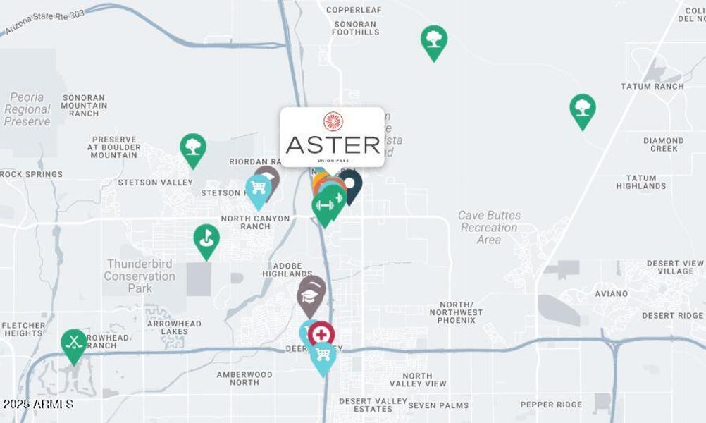 Aster at Union Park on a map