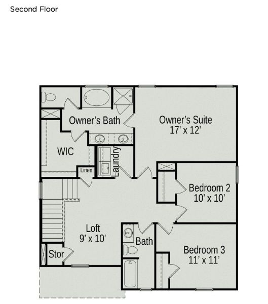 2D floor plan layout of this home in Hampshire Hills, Columbia, TN (Image 5).