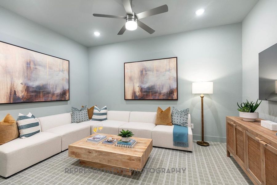 Furnished interior view inside a new home in Bridgeland, Cypress (Image 18).
