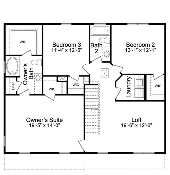 2D floor plan layout for the Jacob A by JC Jackson Homes,LLC in Heritage Pointe, Newport, NC (Image 4).