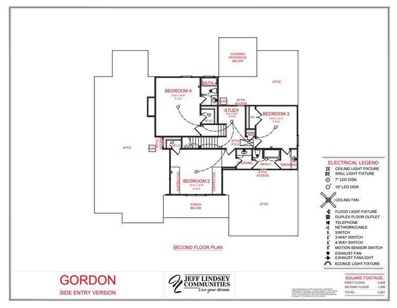 2D floor plan layout of this home in Mill Farms, Peachtree City, GA (Image 2).