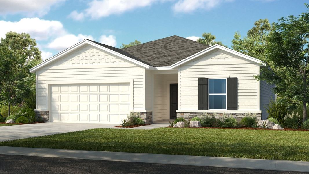 Representative exterior photo of a completed home built from the Goldfinch by Taylor Morrison in Coopers Meadow, Jacksonville, FL (Image 3).